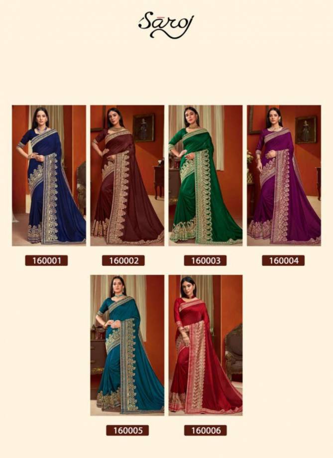 Saroj Roopvati Fancy Festive Wear Vichitra Silk with Heavy Jari Border Sarees Collection
